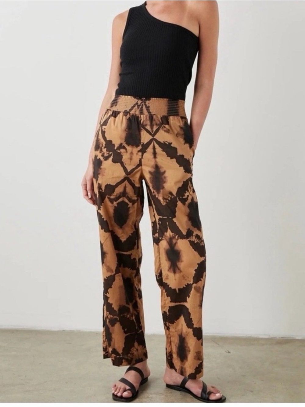 Rails Brendon tiger's eye print wide-leg pants